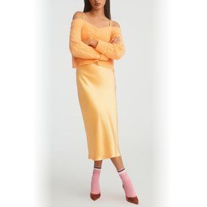 Anthropologie Mare Mare Layered Sweater & Slip Dress Midi Maxi Orange Medium